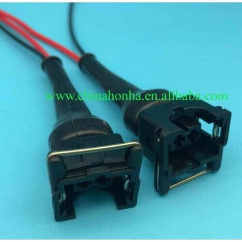 Free shipping 10/20/50/100 pcs EV1 OBD1 Fuel Injector Connector Pigtail Cut Splice Wiring L4 RC for BOSCH 2 pin wire harness