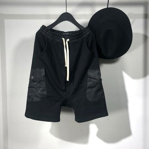 Owen Seak Men Casual Short Cotton Harem Gothic Style Mens Clothing Sweatpants Summer Women Loose Black Short Size XL