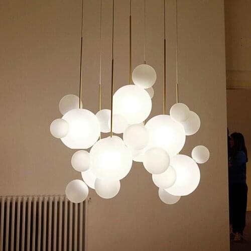 Modern Glass Bubble LED Lamp Pendant Lights Droplight Fixtures Indoor Lighting Lustre luminaria Hang Home Pendant Lamp PA0193