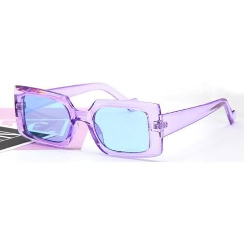 Veshion Purple Narrow Sunglasses Women Luxury Brand Travel Sun Glasses Vintage 90s Square Oculos Lunette De Soleil Femme