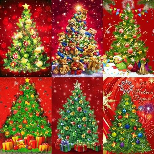 XUEQIXIAOZU Full Square/Round Christmas Tree 5D DIY Diamond Painting Embroidery Mosaic Kit Home Decor 2020 New Explosion