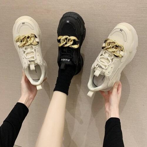 Old shoes three-generation female ins tide 2021 new net red super fire thick-soled womens shoes fried street sneakers women