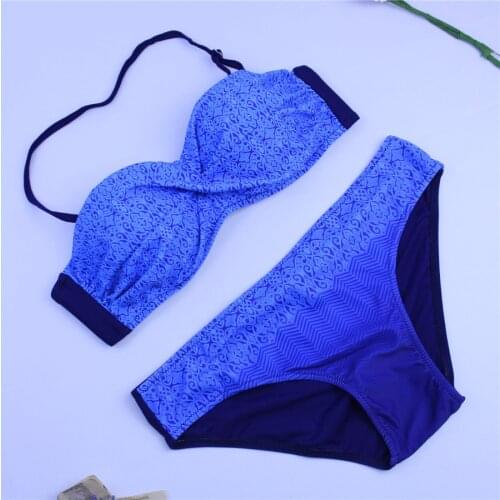 YICN Sexy Bikini Set 2021 New Tube Top Gradient Swimwear Women Push up Bathing Suits Bandage swimming suit for women Beachwear