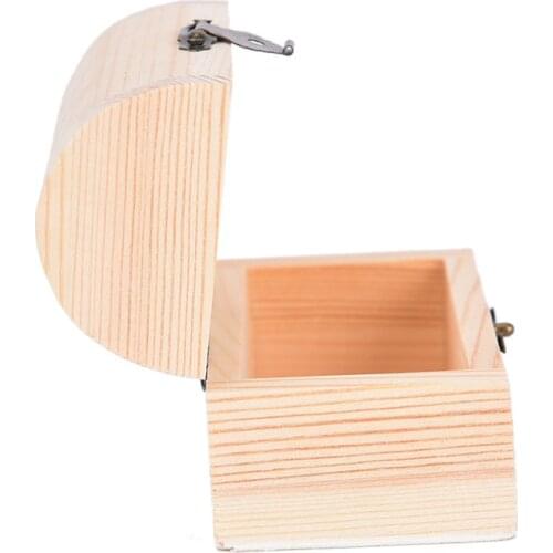 1pc Wooden Vintage Treasure Chest Wood Jewellery Storage Box Case