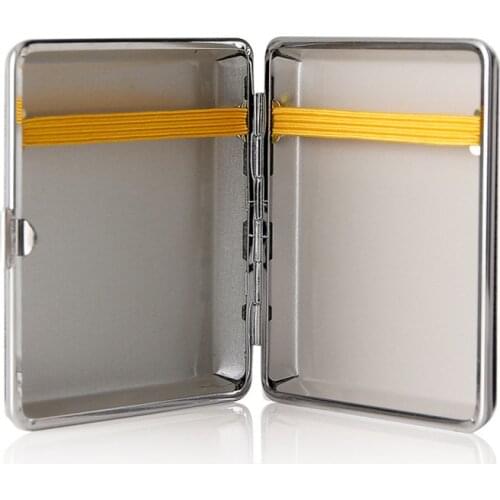 1pc Double-open Leather Cigars Cigarette Cases for 20pcs Cigarettes Stainless Steel Tobacco Cigarette Box Cigarette Tools
