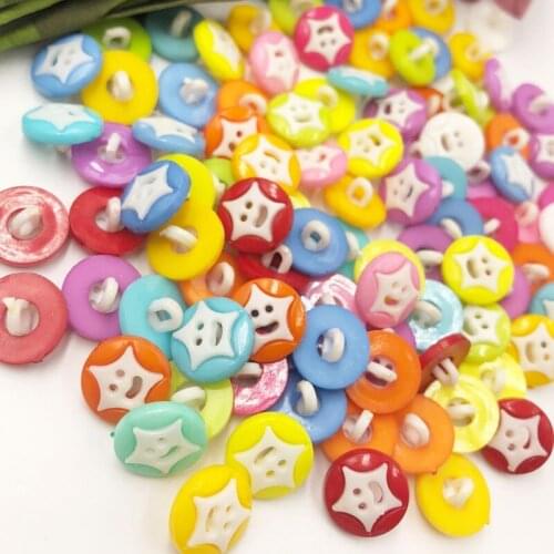 100 pcs Mix Star Plastic Button lot Mix color PT56