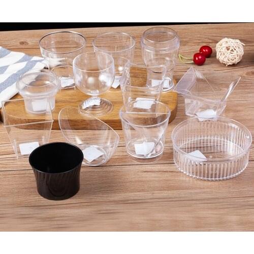 20pcs High quality transparent creative wine beer cup birthday wedding party favor dessert pudding ice cream plastic cups