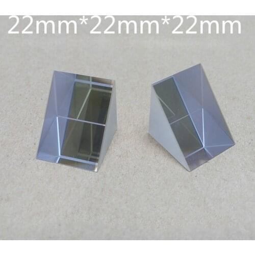 22mm * 22mm * 22mm Right Angle Isosceles Prism 90 Degree Total Reflection Prism Physical Experiment Ray Refraction Optical Glass