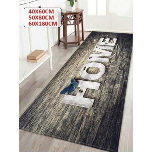 WUJIE 3D Printing "Home" Pattern Floor Rugs for Living Room Washable Bedroom Bathroom Mat Doormat Home Decor Front Door Mat