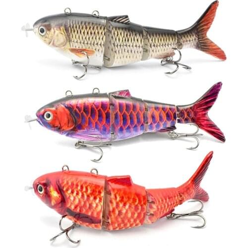 Automatic Swimming Robotic Fishing Lure Electric Wobbler Electronic Multi Jointed Bait Auto Swimming Swimbait USB LED Light