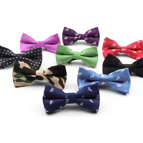 Children Cartoon Bowtie Baby Kids Classical Pet Striped Butterfly Elk Bike Dog Car Party Festival BowTie Cravat Accessory Gift