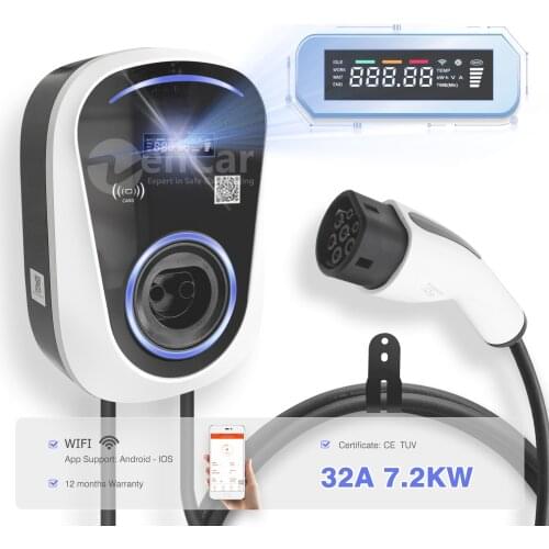 Duosida 32A 7KW 1Phase Type 2 Plug Socket Wallbox Electric Vehicle Ev Charging Station With WIFI Charger For Audi Tesla