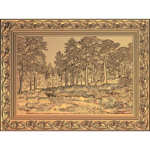 3d model CNC router Artcam Aspire milling forest relief STL format file M317