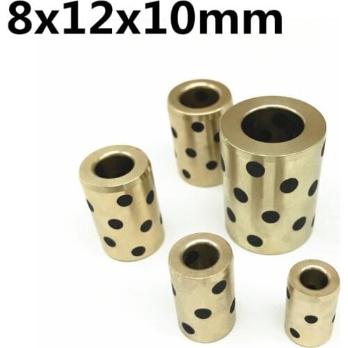8x12x10 mm linear graphite copper set bearing copper bushing oil self-lubricating bearing JDB