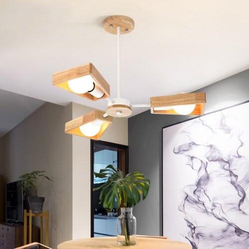 Wrought Iron Solid Wood Nordic Personality Simple White Black Chandelier for Living Room Bedroom Kitchen Indoor Lighting Lamps