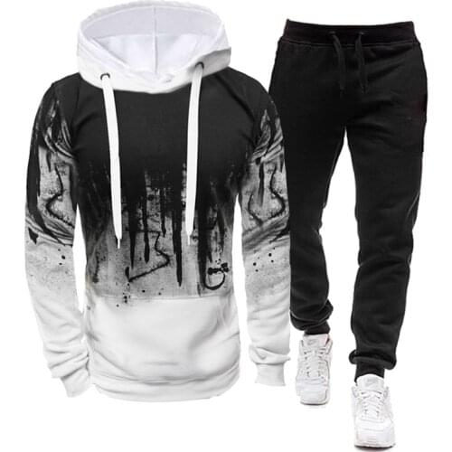 2020 Casual Tracksuit Men Clothing Two Pieces Sets Hoodies And Long Pants Male Suit Sweatshirt Outfit Sportswear Autumn Hooded