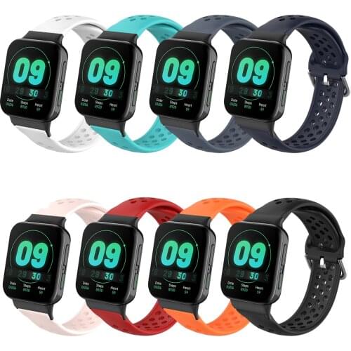 EiEuuk Soft Silicone Air Hole Style Replacement Watchband Wrist Sport Strap Bracelet for Oppo 41mm/46mm Smartwatch Band