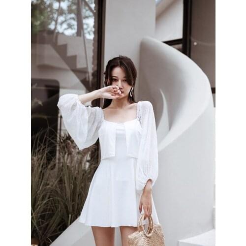 Bikini Set Female Swimsuit Summer Plus Size Sexy Women Surfing Swimming Suit For Teens One Piece Monokini White Swim Wear Skirt