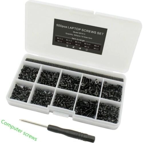 300pcs/500pcs countersunk flat head small mini screw set M2 M2.5 M3 carbon steel computer notebook laptop screws kit