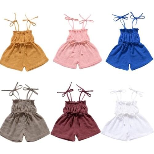 2019 new fashion new born baby clothes official store Sleeveless round neck strap Baby boys and Girl kids Summer Clothes