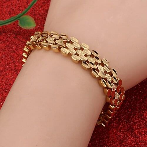 New Elegant Mens Gold Chain Hand Chain Bracelets Fashion Jewelry Wholesale Hand Bracelets Gift