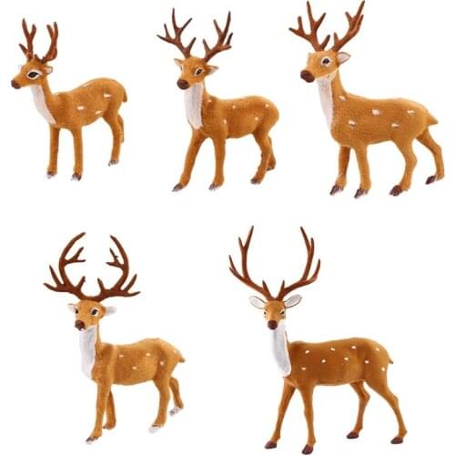15/20/25/30/35cm Simulation Plush Reindeer Christmas Deer Xmas Elk Decorations for Home New Year Ornaments