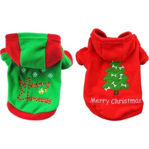 Autumn Winter Thickened Dog Hoodie Christmas Fleece Costumes for Chihuahua Coat Jacket Pet Small Dog Cat Clothing