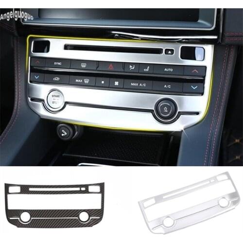 ABS carbon/chrome Car Control Panel AC Button Frame Cover Knob Decoration Sticker For Jaguar XE XF L F-PACE Better Car-styling