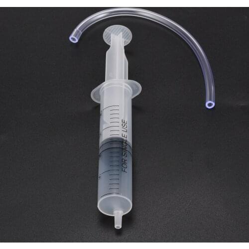 20ml Plastic Syringe Transparent Syringe Plastic Dosing Syringe 1ml Graduated With 18cm Flexible Silicone Tube
