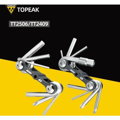 TOPEAK MINI 6 Tool 6 Function Ultra Lightweight portable instrument Vanadium Steel MTB Multifunction Tools Kit TT2506/TT2409