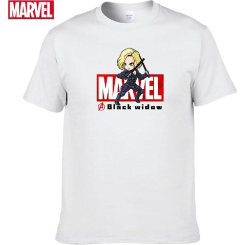 Marvel The Avengers Black Widow T-shirt Comfortable Breathable 100% cotton Fashion clothes for teens Anime tshirt Summer #137