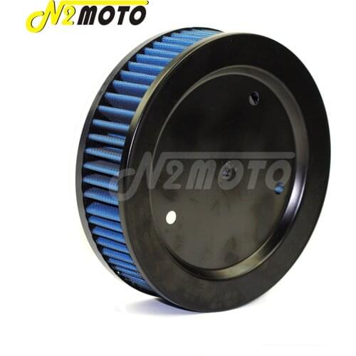 Blue Round Motorcycle High Flow Intake Air Filter for Harley Models 1989-1998 Motorbike Replacement Air Cleaner Kit