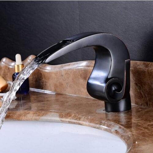 2 Colors European Retro Hot And Cold Water Faucet Under Counter Basin Waterfall Faucet Hot And Cold Bathroom Faucet