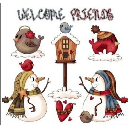 Snowman bird Transparent Silicone Clear Rubber Stamp Sheet Cling Scrapbooking DIY Cute Pattern Photo Album PaperCard Decor Stamp