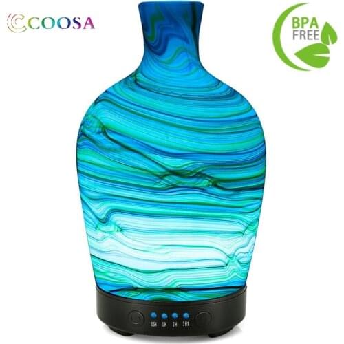 Glass Aromatherapy Essential Oil Diffuser Cool Mist Humidifier 7 Color Changing LED Lights for Home Office Bedroom Living Room