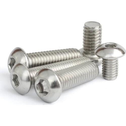 US Standard Diameter 2-56 4-40 6-32 304 Stainless Steel Screws Hex Socket Round Head Cap Screw Furniture Fastener Bolt