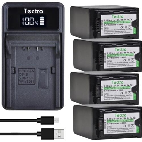 4PCS VW-VBD98 AG-VBR118 Battery&LED Power Indicators for Panasonic AJ-PX280 PX285MC AG-HPX265MC PX270 PX298 FC100+Charger