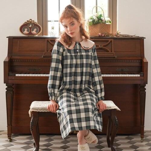 Sleepwear Woman Spring Autumn Cotton Lady Long Sleeve Royal Cotton Bow Tie With Casual Home Wear Nightgown Casual Home Clothing