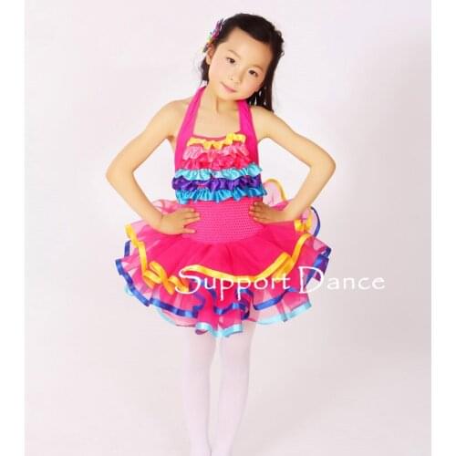 Girls Colorful Satin Halter Ballet Tutu Dress Women Romantic Performance Costume Support Dance C309