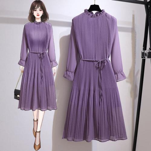 Spring dress 2021 womens plus size Chiffon Dress with long sleeves Dresses for women casual and relaxe