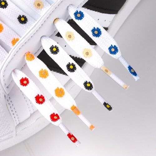 1 Pair of small daisy shoelaces cartoon print fashion women mens shoelaces high-top canvas sneakers shoelaces flat shoelaces