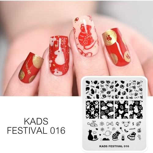 1pc Nail Art Stamp Plate Cute Mouce Pattern Nail Stamping Template Festival Theme DIY Nail Designs Manicure Image Plate Stencil