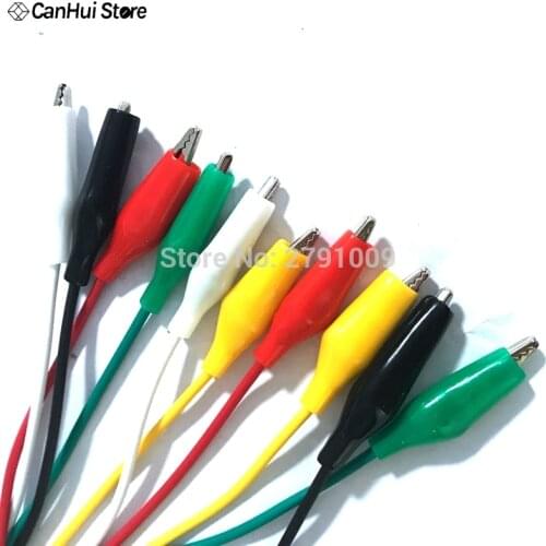 10pcs Line length 50cm Crocodile clip number 35mm 28mm Double-ended Crocodile Clips Cable Alligator Clips Wire Testing Wire Clip