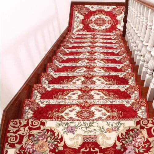 10 Piece Set of Non-Slip Stair Treads Stair Carpet Embroidery Stair Step Carpet Self-Adhesive Solid Wood Mats Corridor Carpet