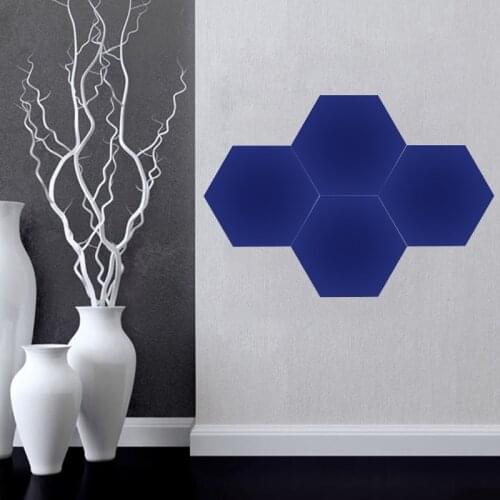 12 Pack Set Hexagon Acoustic Absorption Panel Board Polyester Fiber Felt Soundproofing Insulation Pads Beveled Edges Tiles