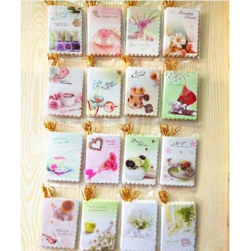 160Pcs Wholesale 6*10cm Fold Blankcard in half handwriting Gift Message Card Writable Decoration best wishes Flowers Greeting