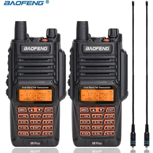 2PCS Baofeng UV-9R Plus Waterproof 10W High Power Walkie Talkie 2 Way Radio Dual Band 10km UV9R Ham CB Handheld Radio +NA-771