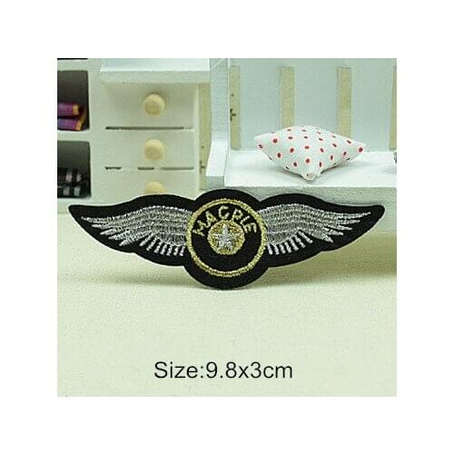 2Pcs Eagle Embroidered Patches for Clothing Iron on Patches Cloth Accessories 9.8x3cm BT49-03 No Shipping Cost Order>USD8