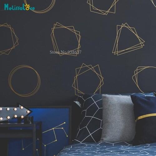 24 pcs/set Geometric Circular Patterns Wall Decal Living Room Bedroom Apartment Decor Removable Wall Art Sticker BB718
