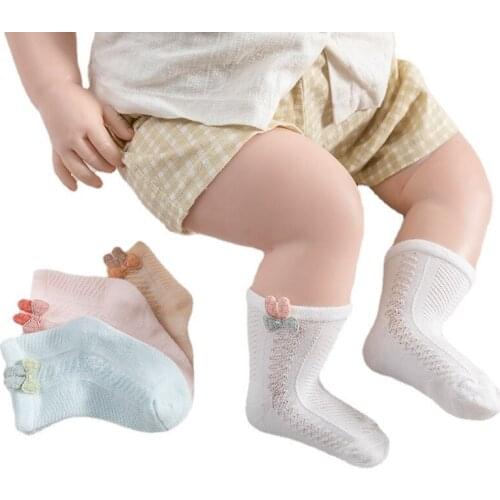 3 Pairs / lot Baby Socks Mesh Socks Thin Cotton Models Boys Girls Socks Boneless Suture Newborn Socks Accessories Children Socks